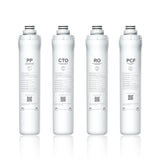 Bluevua RO100ROPOT 4-Pack Replacement Filter Set, Pack of 4 Filters: 1 PP, 1 CTO, 1 RO, 1 PCF