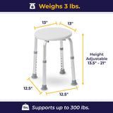 Drive Medical RTL12004KD Handicap Bathroom Stool, White