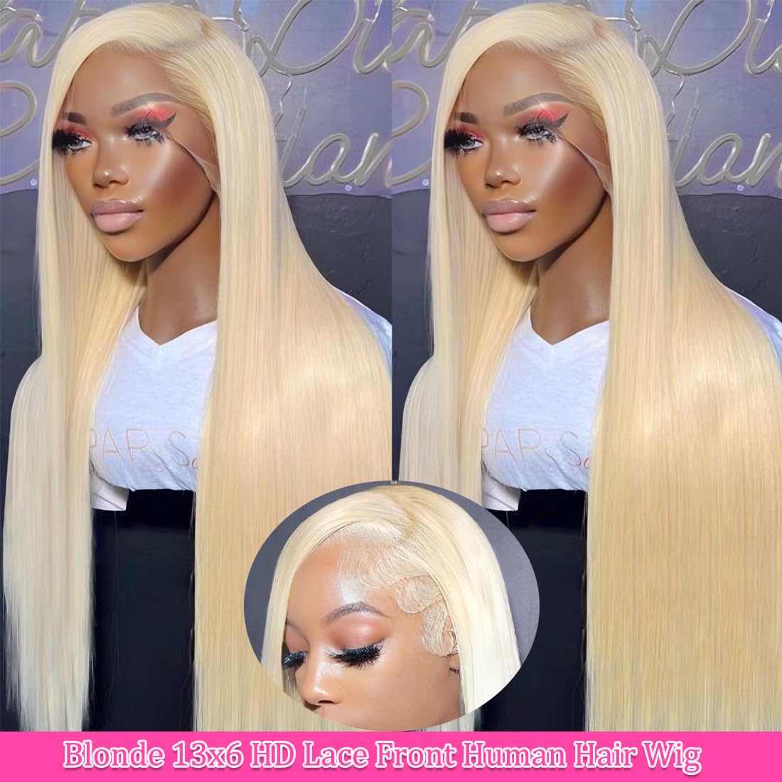 30 Inch 613 Lace Front Wig Human Hair Blonde 13X6 HD Transparent Lace Front Wigs Human Hair 180% Density Blonde Glueless Wigs Human Hair 613 HD Straight Lace Frontal Wigs Human Hair Pre Plucked