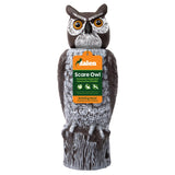 Dalen Large Rotating Head Fake Owl Decoy to Scare Birds Away - 18” Tall - Garden Scarecrow Owl with 360º Rotating Head