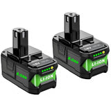 Cheerlark Upgrade 2 Pack 8.0Ah High Capacity Replacement for Ryobi 18V Battery P108 P104 P105 P102 P103 P122 P109 Li-ION Compatible with Ryobi 18V ONE+ System Cordless Power Tools and Charger