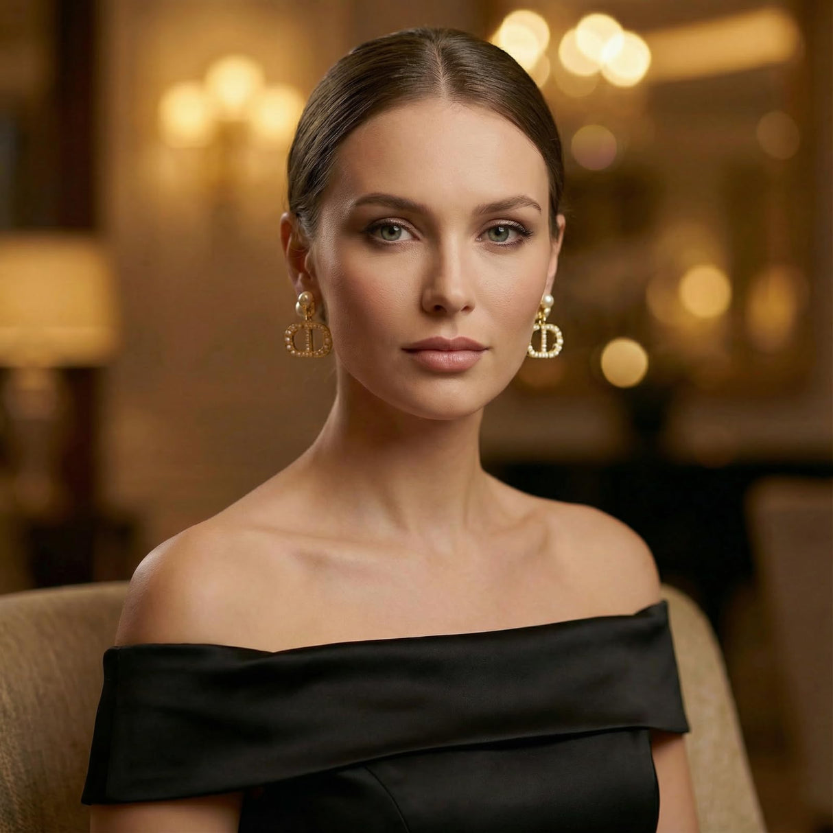 Merlinae 18K Gold Plated Copper Pearl Earrings Non-Allergenic Birthday Gift Baroque Exquisite Jewelry Shining And lustrous Earrings For Women