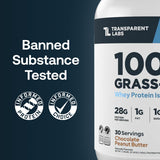 Transparent Labs Grass-Fed Whey Protein Isolate - Naturally Flavored, Gluten Free Whey Protein Powder with 28g of Protein per Serving & 9 Amino Acids - 30 Servings, Milk Chocolate