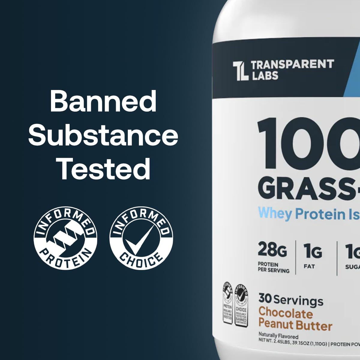 Transparent Labs Grass-Fed Whey Protein Isolate - Naturally Flavored, Gluten Free Whey Protein Powder with 28g of Protein per Serving & 9 Amino Acids - 30 Servings, Oatmeal Chocolate Chip Cookie