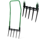 Senvert BroadFork Garden Tool, Heavy Duty 5-Tine Broad Fork Hand Tiller, Garden Pitchfork with Ergonomic U-Shaped Handle, Digging Fork for Gardening, Cultivating
