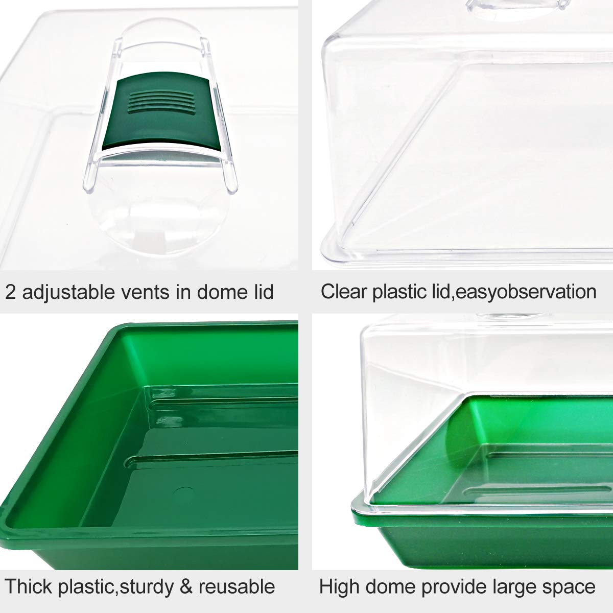 LeJoy Garden Reusable Propagator Tray Vented Dome for Seedlings & Clones