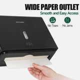 anydry Wall-Mounted Paper Towel Dispenser – Fits Tri-Fold Towels up to 10x3.1 Inches, Holds 200 Sheets, Ideal for Home & Commercial Use (Black)