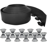 Garden Edging Borders 131FT,Landscape Edging Black[Extra Tall 4IN High] with 200pcs Plastic Stakes, Lawn Edging Flexible DIY Fence for Landscaping,Flower Bed,Grass,Gravel,Tree Surrounding