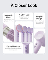 Laifen Hair Dryer SE, 200 Million Negative Ionic Blow Dryer with 105,000 RPM Brushless Motor 1400W Powerful Fast Drying High-Speed Low Noise Hairdryer with Magnetic Attachments