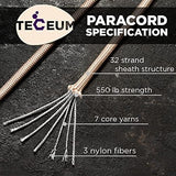 TECEUM 5/32" Paracord Rope 1000 – 1000ft / 200ft / 100ft / 50ft – Tactical Parachute Cord 4mm – 45+ Colors – Nylon String for Survival & Camping Gear – Stripe Cord for Survival – Utility Rope