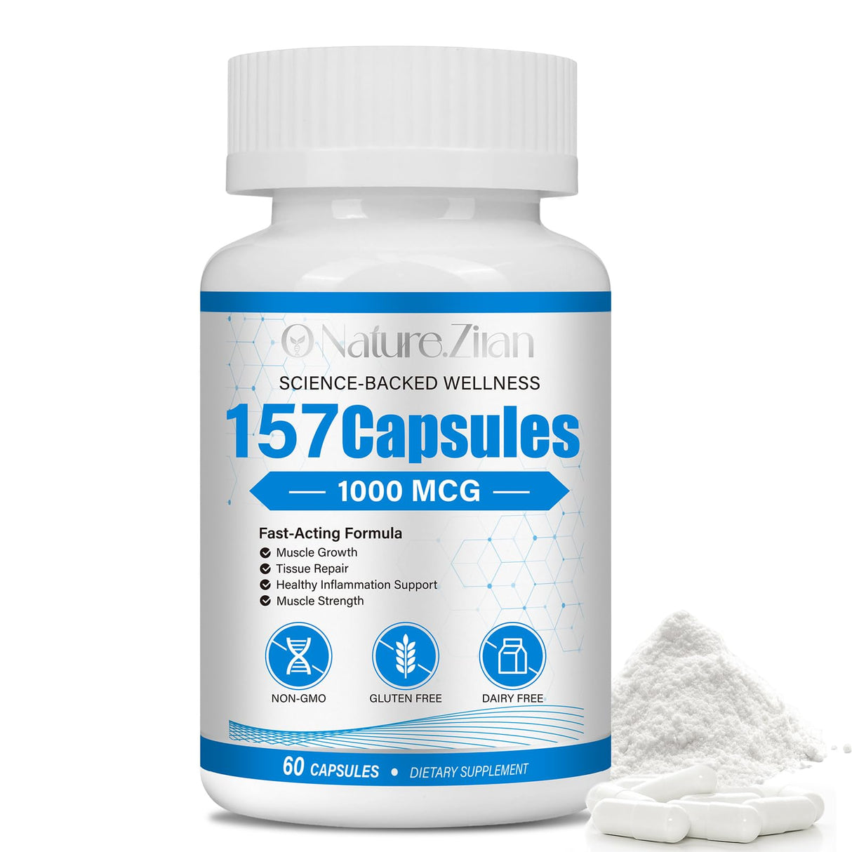 TKTALKER Complex 157 Capsules 1000 MG - High Potency Formula for Active Support Supplement - Non-GMO, Gluten-Free- 60 Capsules