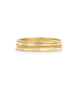 PAVOI 14K Gold Plated Four Pieces Dainty Rings Set for Women, Yellow Gold