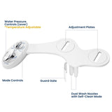 LUXE Bidet NEO 320 - Warm Water, Dual Nozzle, Self-Cleaning, Non-Electric Bidet Attachment for Toilet Seat, Adjustable Water Pressure, Rear & Feminine Wash (White)