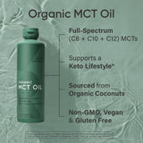 Sports Research Organic MCT Oil - Keto & Vegan MCTs C8, C10, C12 from Coconuts - Fatty Acid Brain & Body Fuel, Flavorless, Non-GMO & Gluten Free - Perfect in Coffee, Tea & Protein Shakes - 16 oz