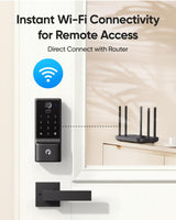 eufy Security Smart Lock C220 with Handleset, Fingerprint Keyless Entry Door Lock, Built-in Wi-Fi, App Remote Control, Front Door Deadbolt, 8 Months Battery, IP53 Waterproof, BHMA Certified