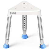 FULLOT Space-Saving Triangular Shower Chair for Elderly and Disabled, 400 lbs Adjustable Shower Stool Seat with Stable-Bracing, Non-Slip Bathtub Chair, Tool-Free Assembly, FSA/HSA Eligible