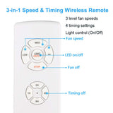 LPHUMEX Universal Ceiling Fan Remote Control Kit, 3-in-1 AC Motor Ceiling Fan Light Timing & Speed Remote, for Hunter/Harbor Breeze/Westinghouse/Honeywell/Other Ceiling Fan lamp