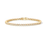 PAVOI 14K Yellow Gold Plated 2mm Cubic Zirconia Honeycomb Tennis Bracelet | Gold Bracelets for Women | 7 Inches