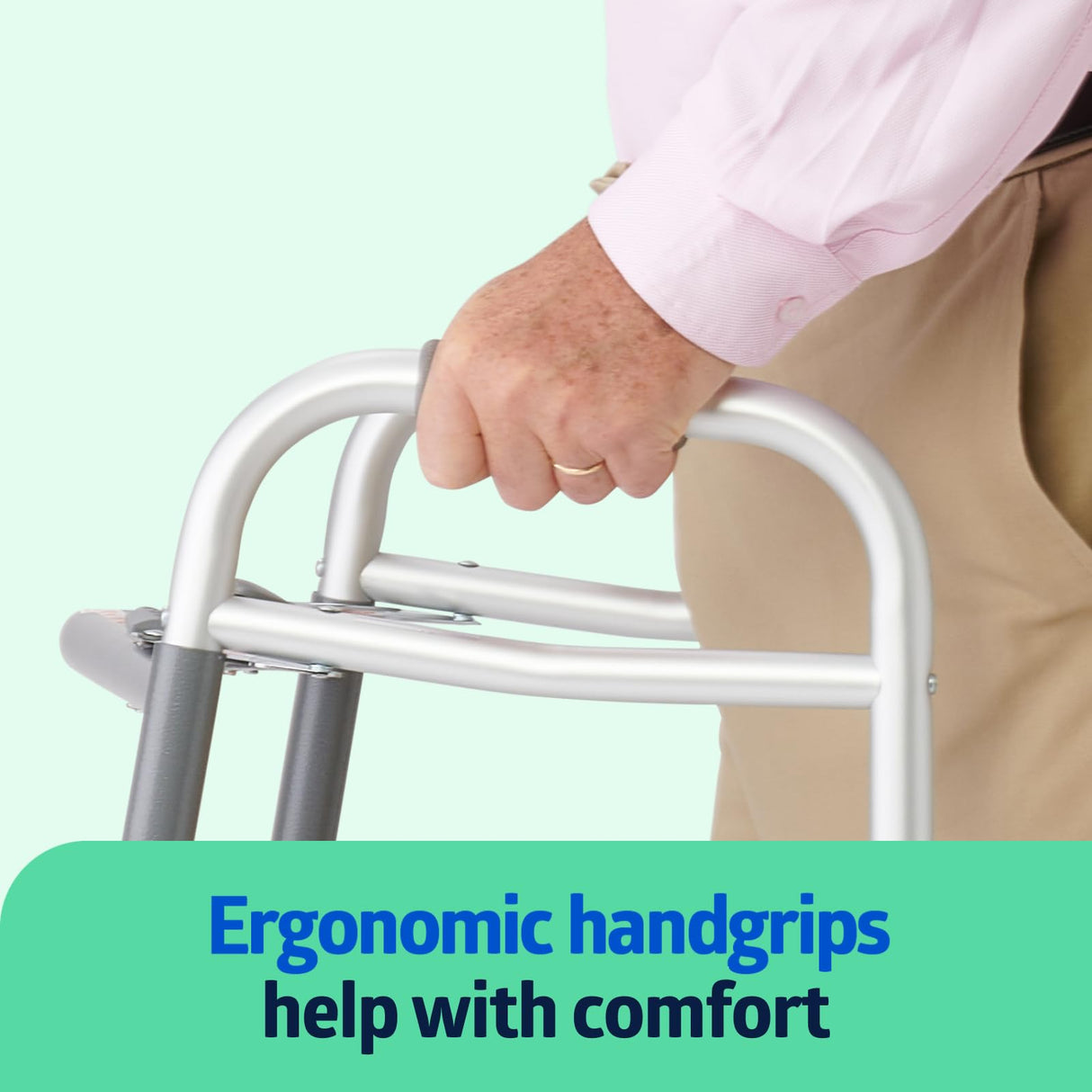 Medline Heavy-Duty Bariatric Folding Walker with 5” Wheels and Durable Handles, 500 lb. Weight Capacity