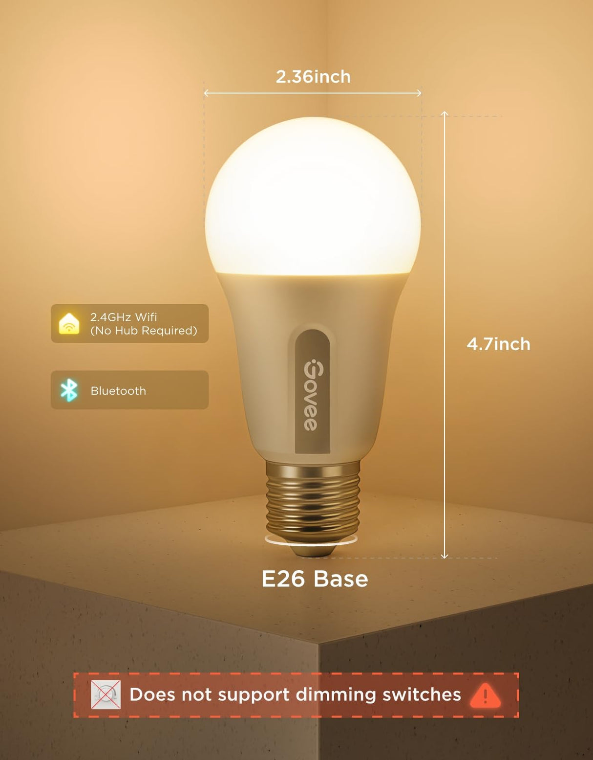 Govee Smart Light Bulbs, WiFi Bluetooth Color Changing Bulbs, Music Sync, 54 Dynamic Scenes, 16 Million DIY Colors RGB Light Bulbs, Work with Alexa, Google Assistant, 800 Lumen, 8 Pack