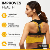 Posture Corrector Back Brace for Women & Men - Adjustable Straps for Neck & Shoulder Comfort, Breathable Upper Back Straightener, Invisible Under Clothes, Comfortable Ergonomic Design (28-48") (28-48")
