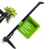 COSPARX Weed Puller Tool with Long 43” Handle, No Bending, Easy Eject – Removes Weeds Effortlessly, Sturdy Foot Pedal & Lightweight Aluminum - 4-Claw Hand Weeding Tool