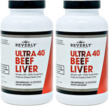 Beverly International Ultra 40 Grass Fed Desiccated Beef Liver, 240 Tab. Golden-era Secret for Boosting Muscle Growth, Stamina and Performance Naturally. Break through those sticking points-Endurance! pack of 2