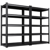 Set of 2 71.2"H-35"W All Metal Garage Shelving-2050LBS 5 Tier Storage Shelves,Adjustable Heavy Duty Shelving Unit and Storage Large Rack,Utility Steel Shelf For Shop Warehouse Industrial 71.2"x35"x16"