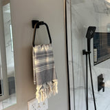 Matte Black Towel Ring for Bathroom 2 Pack, Kitchen Bath Towel Holder Hangers Wall Mount Heavy Duty Stainless Steel