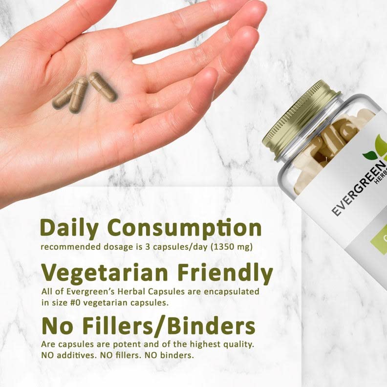 Evergreen Herbs Cuachalalate Herb (Amphipetyglum Adstringens) - Resealable Stand Up Pouch to Ensure Freshness! (Capsules)