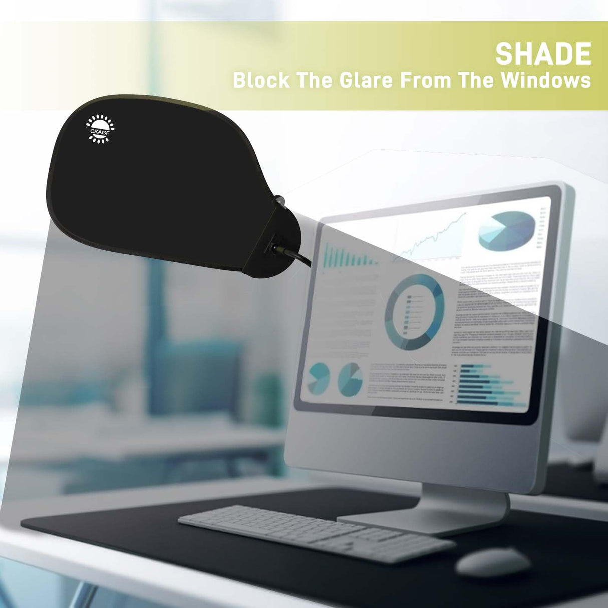 Office Desk Shade and Cubicle Shade: Blocks Light, Glare, and Disturbances. Professional, Adjustable Working Office Cubicle Accessories. Black