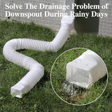 2 Pack Flexible Gutter Downspout Extensions Extendable from 21" to 67", Downspout Extender Comes with Adapters, Thickened Down spout Drain Extension for Rainwater Drainage(White)
