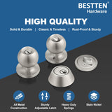 BESTTEN Keyed Same Exterior Door Knob and Single Cylinder Deadbolt Combo Set, Keyed Alike Entry Door Knobs with Lock and Keys for Entrance and Front Door, Satin Nickel
