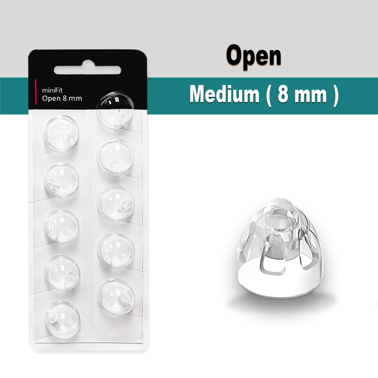 (Open Vent 8mm) Hearing Aid Domes for Oticon Minifit, Oticon Ear Caps Replacements Parts AccessoriesDomes for Oticon Hearing Aid Supplies Cleaning Kits(30 Pcs)