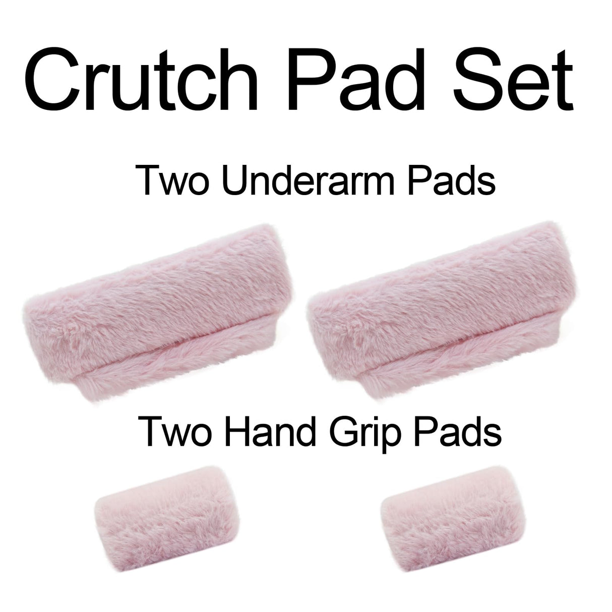SPRING SEAON Crutches Padding Universal Crutch Pads for Armpits and Hand Grips Pads for Crutches Underarm Crutch Cushions Fluffy Crutch Covers Machine Washable (Pink)