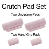 SPRING SEAON Crutches Padding Universal Crutch Pads for Armpits and Hand Grips Pads for Crutches Underarm Crutch Cushions Fluffy Crutch Covers Machine Washable (Pink)