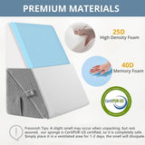 Sasttie Wedge Pillow for Headboard, Adjustable Bed Wedge Pillow Set with Orthopedic Memory Foam Neck Cushion – for Acid Reflux, Neck & Back Support, and Post-Surgery Recovery, White and Dark Grey