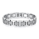 VNOX Mens Silver Bracelet Inoxidable Metal Stainless Steel Link Chain Bracelets Elegant Jewelry Gifts for Men Dad Husband,Adjustable