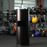Zogics Gym Wipes Dispenser Stand and Trash Bin – Dual-Purpose Wet Wipes Dispenser for Sanitizing and Cleaning with Built-in 7 Gallon Trash Can, Black Galvanized Steel