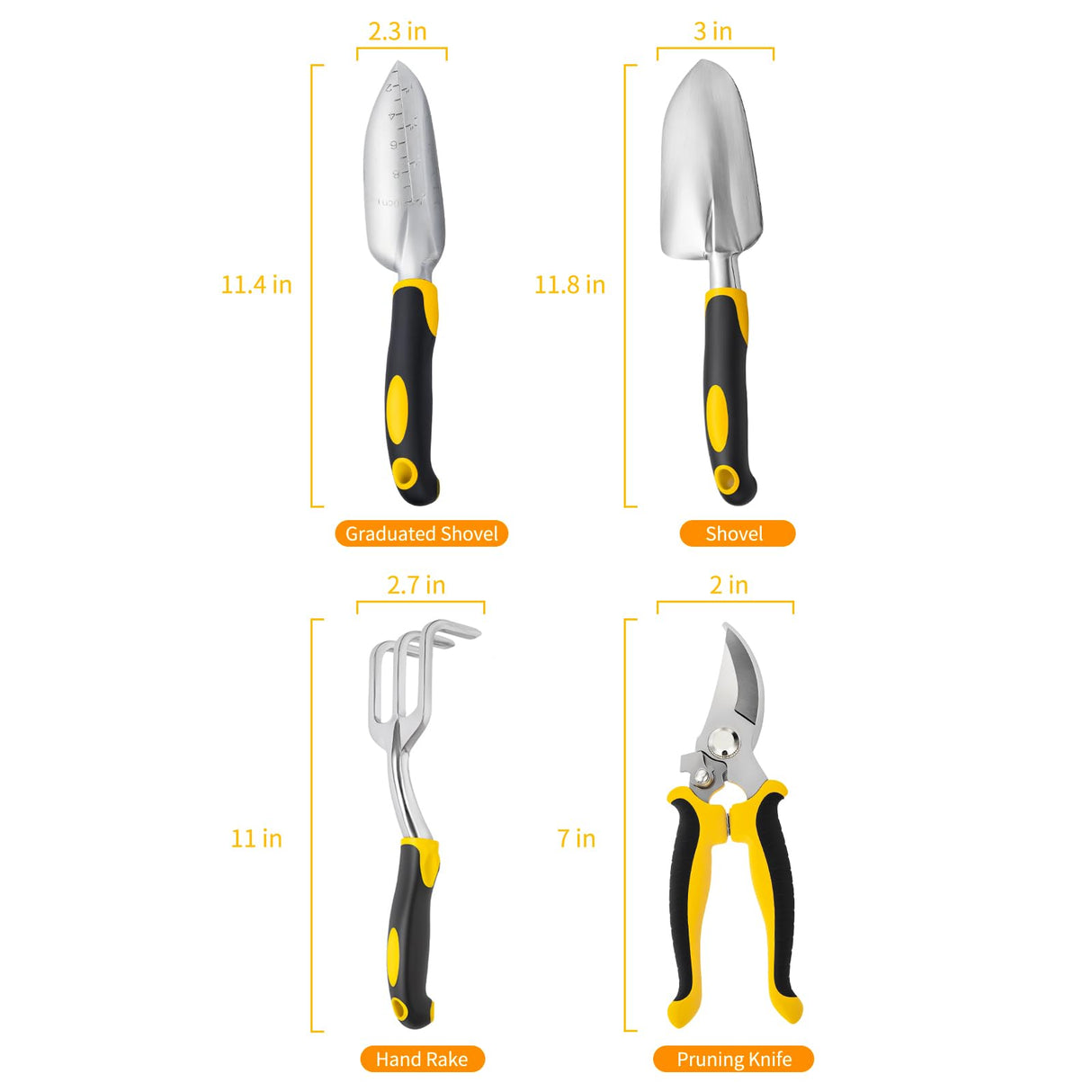 Garden Tool Set 4-Piece,Heavy Duty Aluminum Gardening Tools