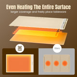 Warming Mat for Food, Food Warming Mat,Electric Warming Tray for Buffets, Fast Heating Silicone Food Warming Mat for for Countertop Parties Home Travel Gatherings Blue, Beige