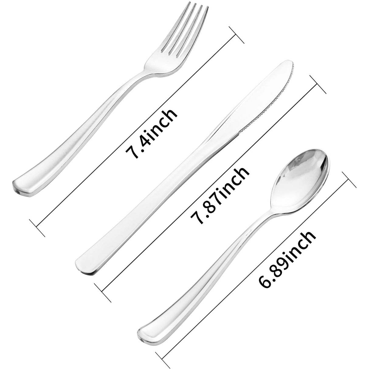 Supernal 360pcs Plastic Silverware Heavy Duty, Silver Disposable Silverware Sets for Parties,Plastic Forks and Spoons,Party Disposable Flatware Suit for Weddings, Birthday Thanksgiving Christmas