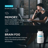 JustFloow Genius Mind® Nootropic Brain Supplement, Support Cognitive Function, Energy Levels, Focus & Memory Function - 17 Brain Boosting Ingredients Including Lions Mane, Bacopa, Ginkgo & Vitamin B12
