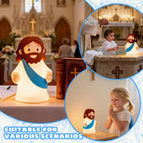 Jesus Night Light Rechargeable Bedside Night Light Dimmable Silicone LED Light Ideal for Religious Gatherings, Gifts for Sunday School, Baptism Presents, Easter Egg Decorations (blue) (Blue)