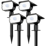 nipify Solar Lights Outdoor Waterproof, Motion Sensor Spot Lights- 4 Pack/56 LED/3 Modes Solar Powered Spotlights 2-in-1 Auto On/Off Landscape Lighting for Outside Yard Wall Garden, Cool White