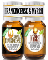 Healing Solutions Frankincense and Myrrh Organic Essential Oils - Therapeutic Grade 2/10ml Combo Pack - Frankincense Essential Oil