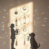 Yalikop Pet Memorial Suncatcher Dog Cat Memorial Gifts Pet Loss Bereavement Remembrance Sympathy Gifts Suncatcher Urn Bottle Ashes Pendant Cremation Jewelry Keepsake(Ring)