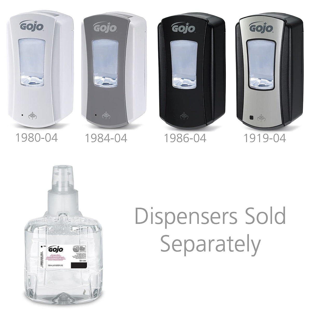 GOJO Clear & Mild Foam Handwash, EcoLogo Certified, 1200 mL Foam Hand Soap Refill LTX-12 Touch-Free Dispenser (Pack of 2) - 1911-02