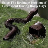 Flexible Gutter Downspout Extensions, Connectable Downspout Extender with 58"+ 67" Extendable Pipe, Thickened Down spout Drain Extension for Rainwater Drainage(2 Pack, Brown)