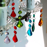 GOLDENHAITAI 20pcs 38mm Crystal Maple Leaf Chandelier Prism Replacement